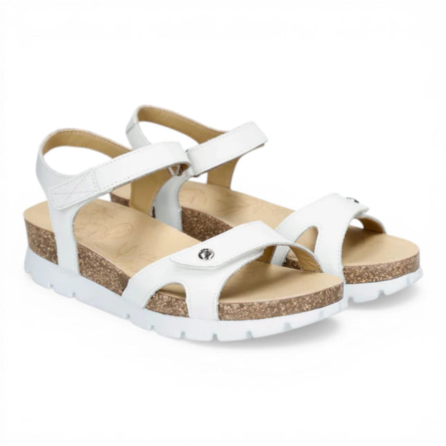 Panama Jack Women's Wedge White Leather Platform Sandals -  Sulia B1