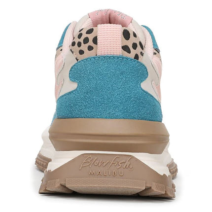 Blowfish Malibu Womens Pink Blue Retro Lace-Up Sneakers -Leo