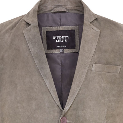 Mens Suede Blazer Jacket Soft Real Italian Leather Fitted Vintage Coat