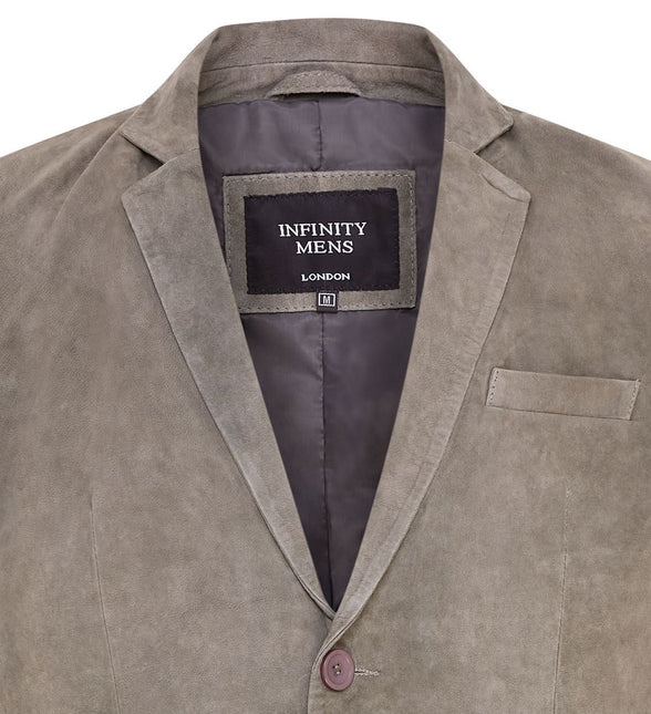 Mens Suede Blazer Jacket Soft Real Italian Leather Fitted Vintage Coat