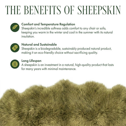 Genuine Green Sheepskin Natural Silky Soft Fluffy Real Wool Rug