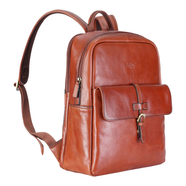 Genuine Leather Tan Vintage Laptop Backpack Travel Bag - Cove