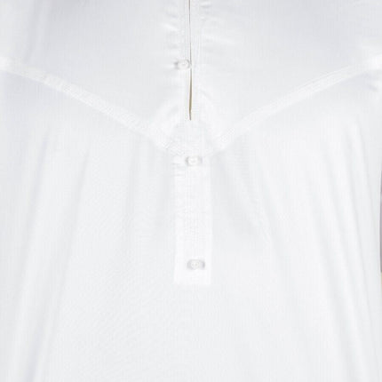 Men's White Thobe Robe Satin Emirati Islamic Jubba Eid Regular Fit