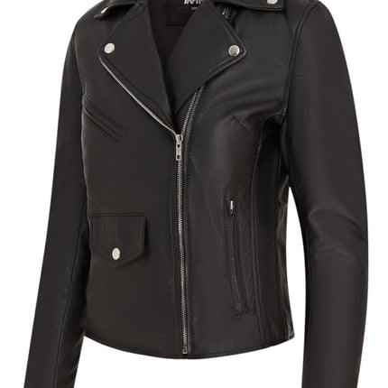 Women's Classic Brando Biker Leather Jacket - Broome