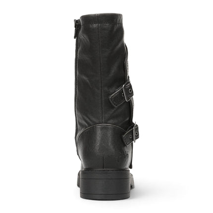 Blowfish Malibu Women's Black Faux Leather Mid-Calf Biker Boots - Venice-2