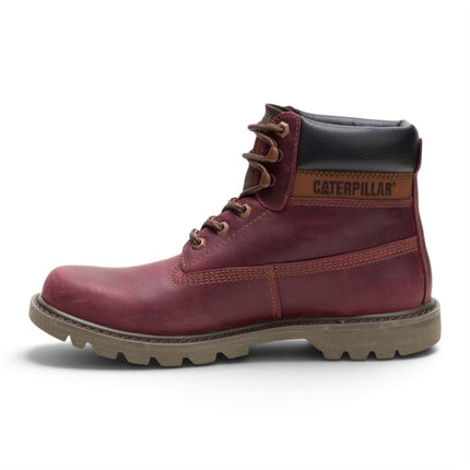 Caterpillar (CAT) Men's Burgundy Waterproof Leather Lace Up Ankle Boots -  Colorado 2.0 Tractor