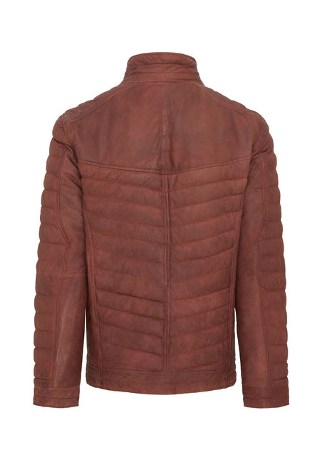 Men's Puffer Leather Biker Quilted Vintage Bomber Jacket