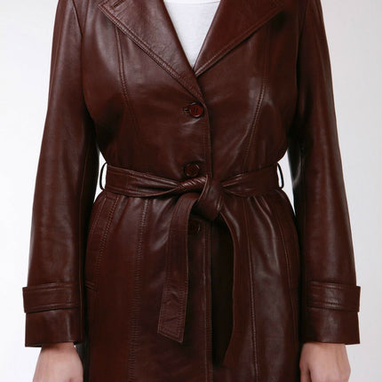 Womens 3/4 Length Trench Coat-Ranchi