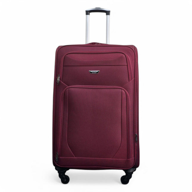 Soft Shell Lightweight Nylon Suitcase Set 4 Wheel Travel Case Holiday Bags