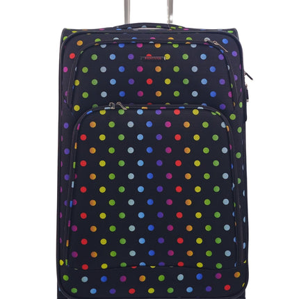 Lightweight Print Suitcases 8 Wheel Luggage Travel Soft Bags Set