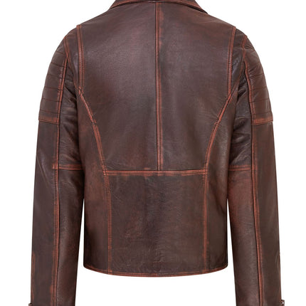 Mens Slim Fit Brando Style Double Cross Zip 100% Leather Biker Jacket