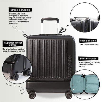 Durable EasyJet Ryanair 39 x 26 x 51.5 cm Front Open Cabin Luggage Travel Suitcase
