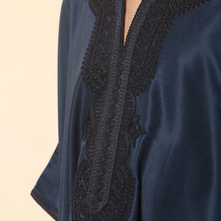 Kid's Boys Blue Moroccan Thobe Djellaba Jubba Robe Eid