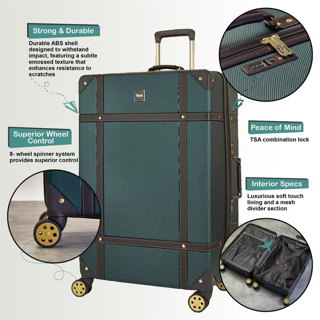 Vintage Hard Shell  Luggage Trunk Suitcase Set