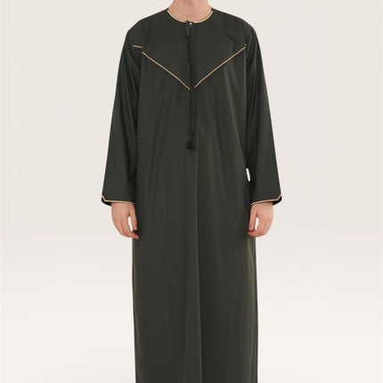 Men's Ramadan Green Moroccan Jubba Robe Djellaba Eid Thobe - TT-007