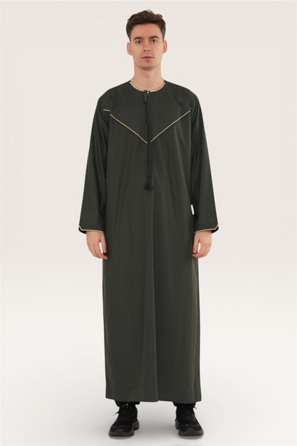 Men's Ramadan Green Moroccan Jubba Robe Djellaba Eid Thobe - TT-007