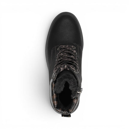 Tamaris Women’s Black Warm Lace-Up Winter Outdoor Ankle Boots - 26266-43