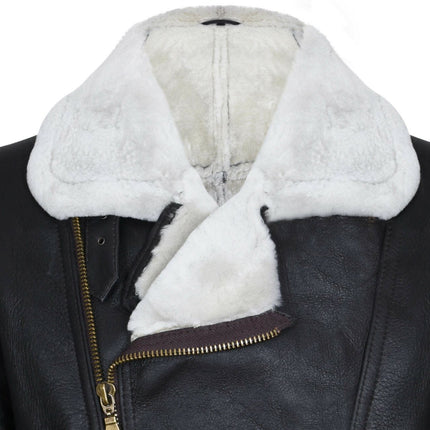 Mens Sheepskin Leather WW2 Bomber Jacket-Tucson