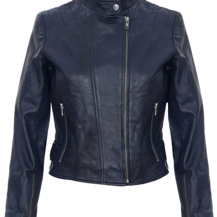 Womens Leather Biker Jacket-Celaya
