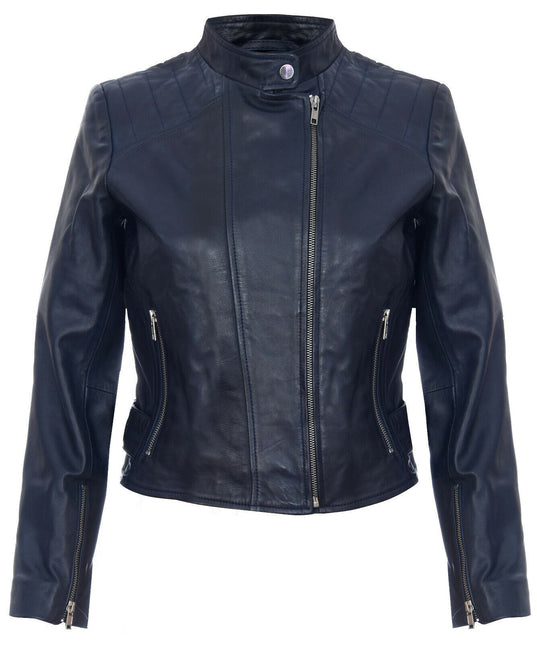 Womens Leather Biker Jacket-Celaya