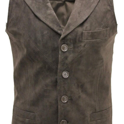 Mens Classic Smooth Goat Suede Leather Waistcoat-Exeter