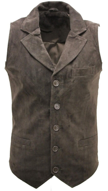 Mens Classic Smooth Goat Suede Leather Waistcoat-Exeter