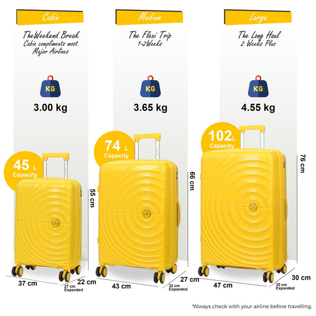 Expandable Hard Shell 8 Wheels Luggage Travel Cabin Suitcase Set