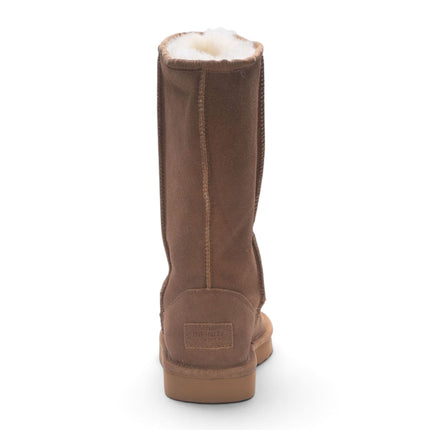 Women’s Chestnut Genuine Sheepskin Fur-Lined Winter Mid-Calf Boots