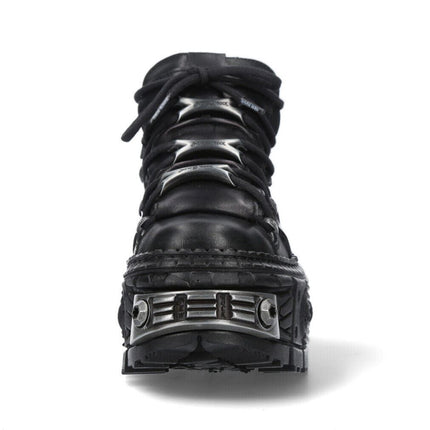 New Rock Leather Platform Ankle Boots-WALL106-S10