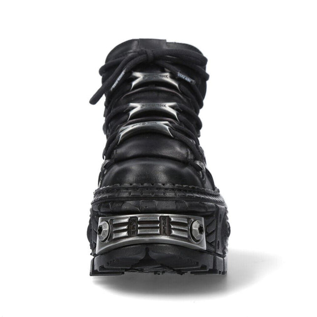 New Rock Leather Platform Ankle Boots-WALL106-S10