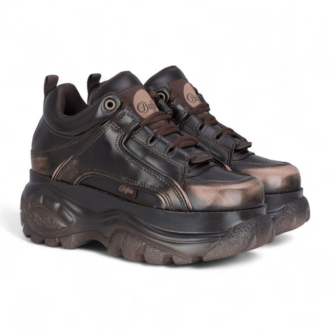 Buffalo Womens Vintage Brown Chunky Platform Fashion Trainers - 1339-14-VNTG