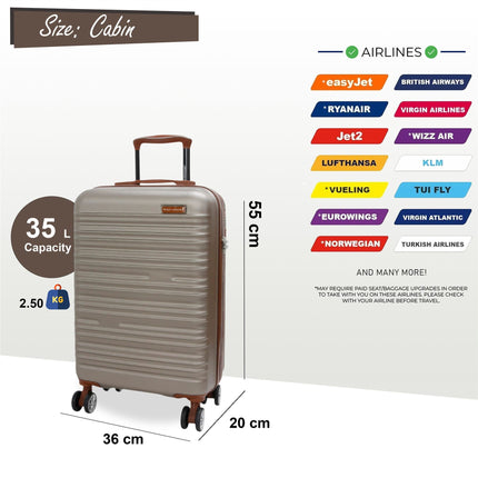 Expandable Hard Shell ABS Suitcase Set 8 Wheel Robust Travel Case Holiday Luggage