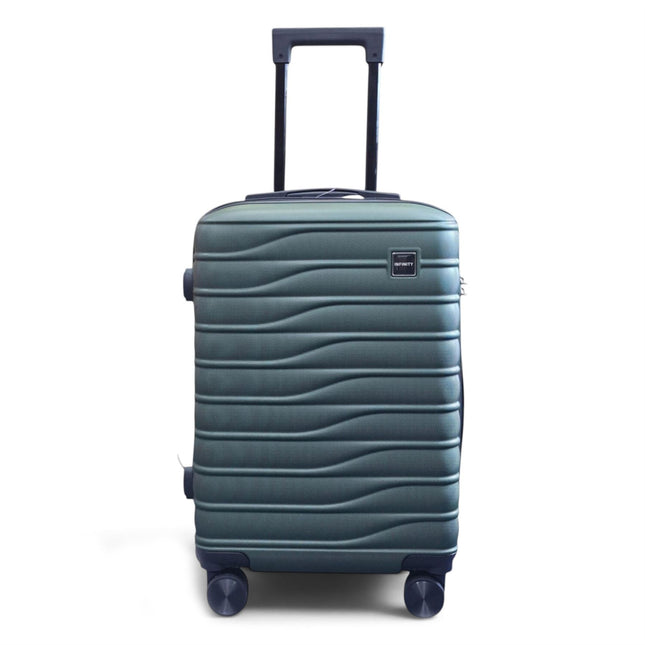 Hardshell Green Suitcase Set Robust 8 Wheel Luggage Cabin Case Bag