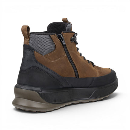 Ecco Men's Waterproof Black Tan Leather Outdoor Walking Boots - Byway 2.0