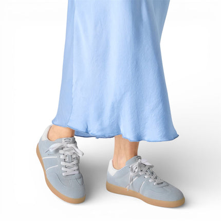 Tamaris Women's Blue White Leather Trainers Sneaker Shoes