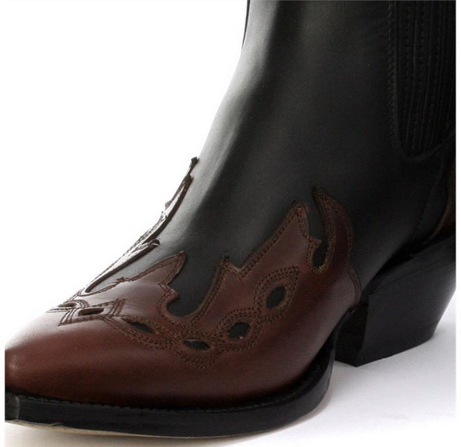 Grinders Unisex Leather Black Western Boots - Arizona Lo