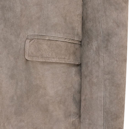 Mens Suede Blazer Jacket Soft Real Italian Leather Fitted Vintage Coat