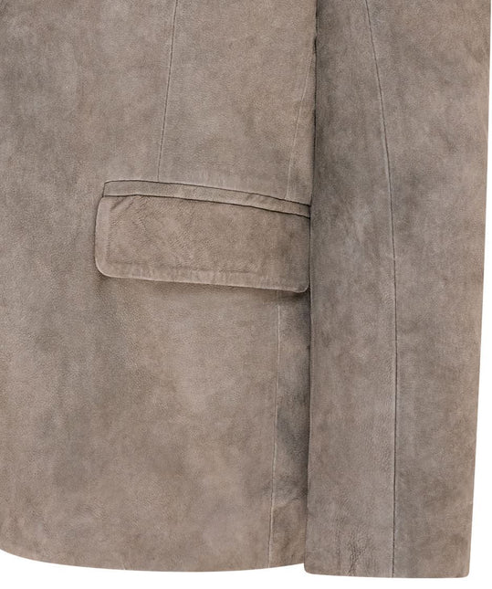 Mens Suede Blazer Jacket Soft Real Italian Leather Fitted Vintage Coat