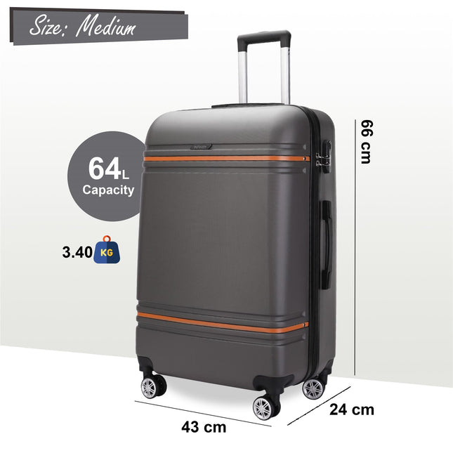 Hard Shell Modern Dual 4 Wheel Luggage Suitcase Set
