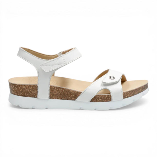 Panama Jack Women's Wedge White Leather Platform Sandals -  Sulia B1