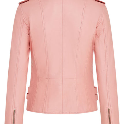 Womens Leather Brando Biker Jacket-Orlando