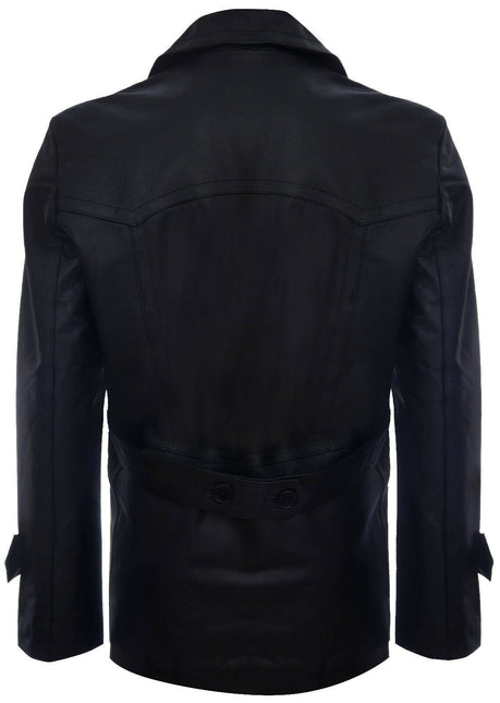 Mens Cowhide Leather Peacoat-Krakaw
