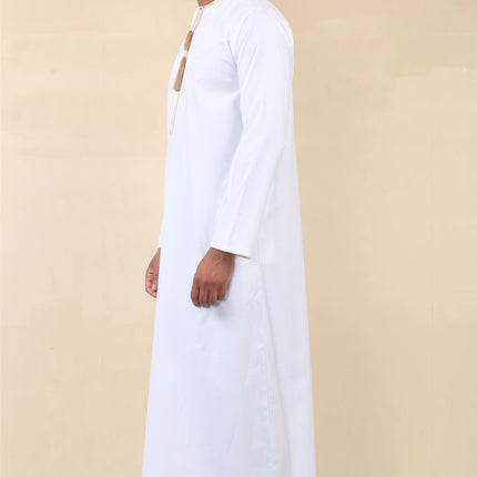 Men's Omani Eid White Thobe  Saudi Emirati Jubba Robe