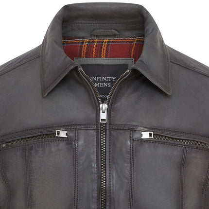 Men's Vintage Classic Short Soft Leather Biker Jacket
