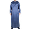Men's Charcoal Thobe Robe Satin Emirati Islamic Jubba Eid Slim Fit