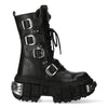 New Rock Mid Calf Gothic Leather Boots-WALL1473-S3