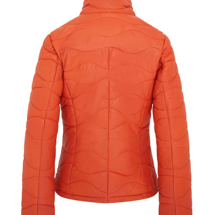 Womens Puffer Warm Quilted Leather Bomber Jacket