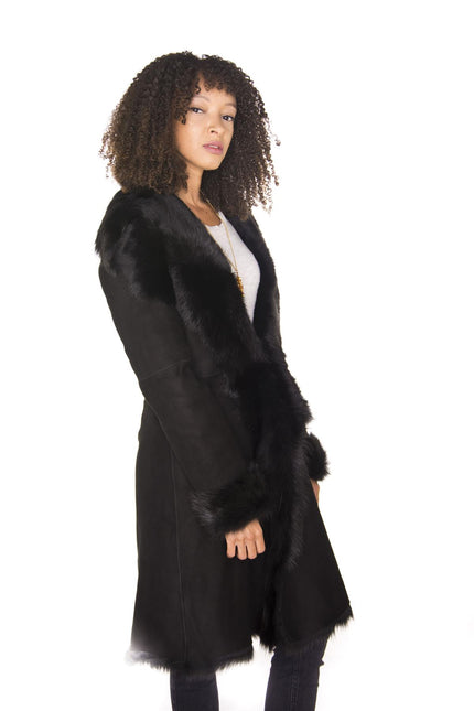 Womens Toscana Sheepskin Suede Trench Coat-Tbilisi