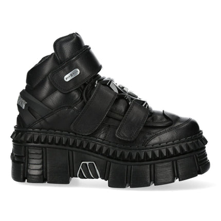 New Rock Metallic Ankle Leather Boots-WALL285-S3