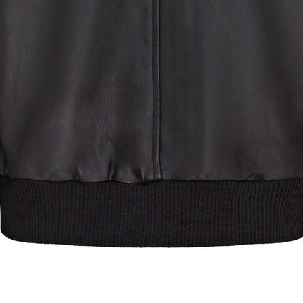 Mens Soft Leather MA-1 Varsity Bomber Jacket